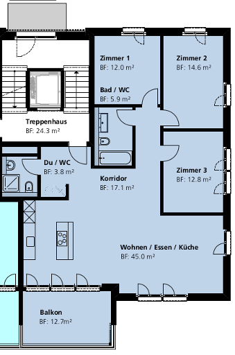 Moderne 4.5Z Wohnung Parterre im Dorfzentrum – Bild 11